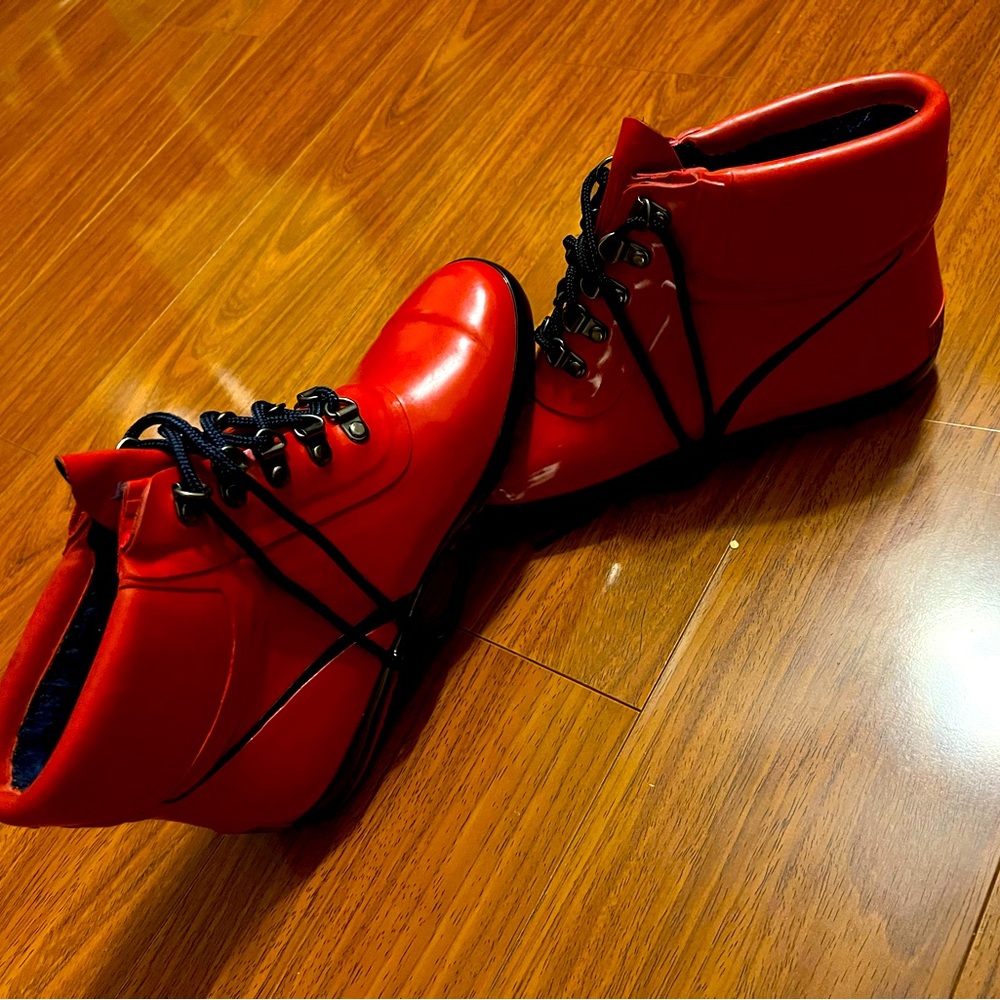 Land’s End Red and Navy insulated Rain Snow Boot